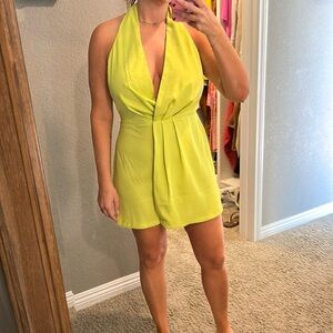 Impressions halter romper sz medium lime green
